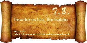 Theodorovits Barnabás névjegykártya
