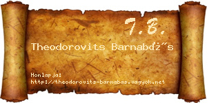 Theodorovits Barnabás névjegykártya